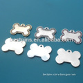 blank silver bone dog ID tags with crystal side